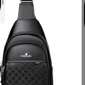 Black Men's Sling Bag - Sleek Crossbody Backpack